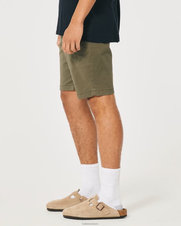 Bottoms Hollister Men Twill Jogger Shorts 9\\ 488201186 Olive
